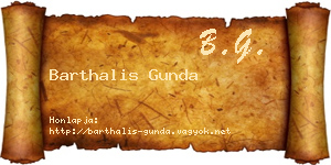 Barthalis Gunda névjegykártya